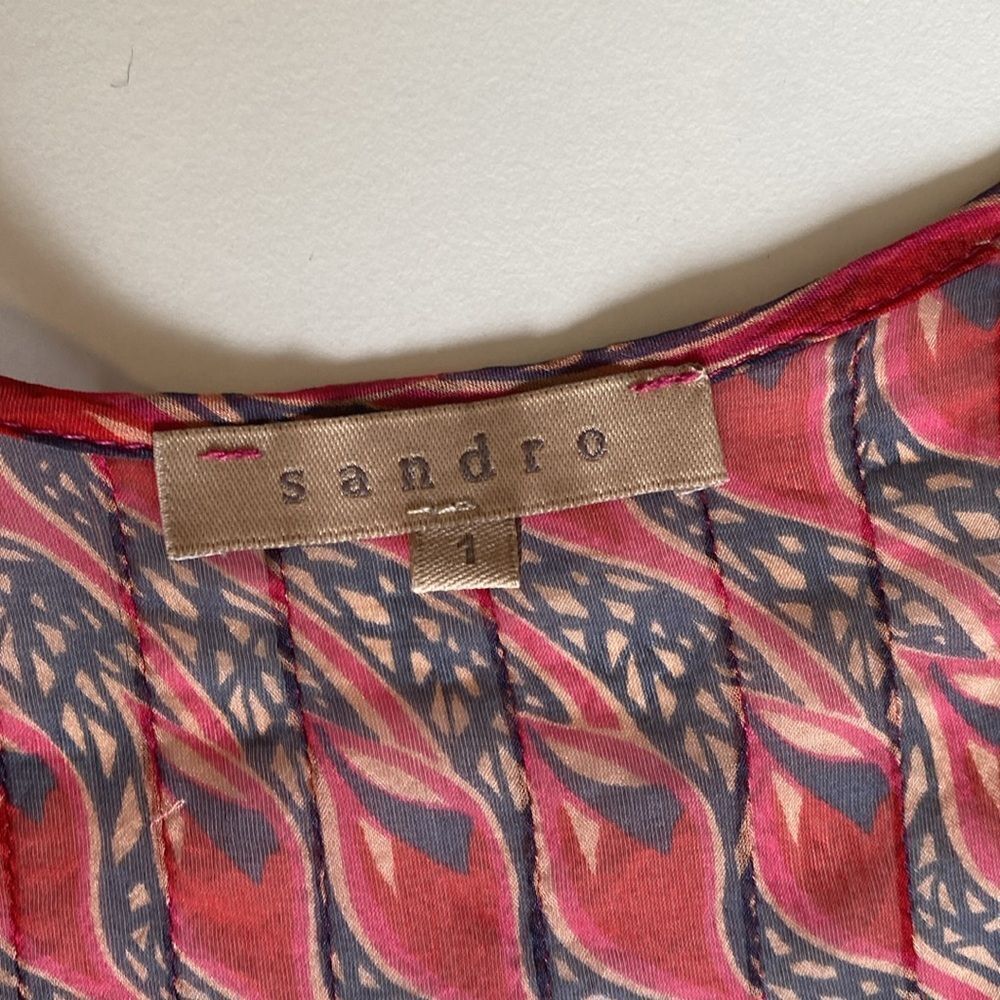 Sandro Silk Sheer Dropwaist Mini Dress Size 1 - Picture 7 of 11